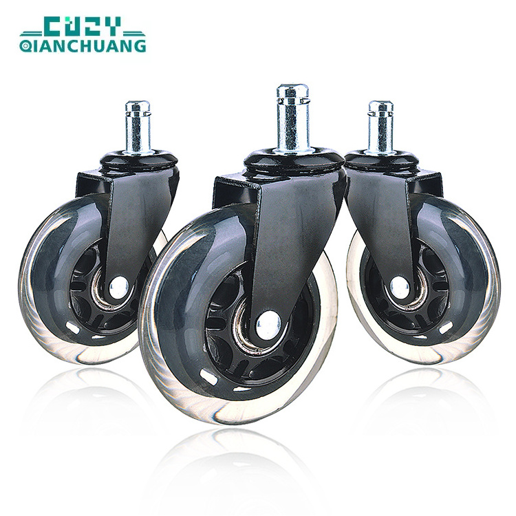 3 inch caster Office Chair Wheels Replacement Rubber Furniture Casters