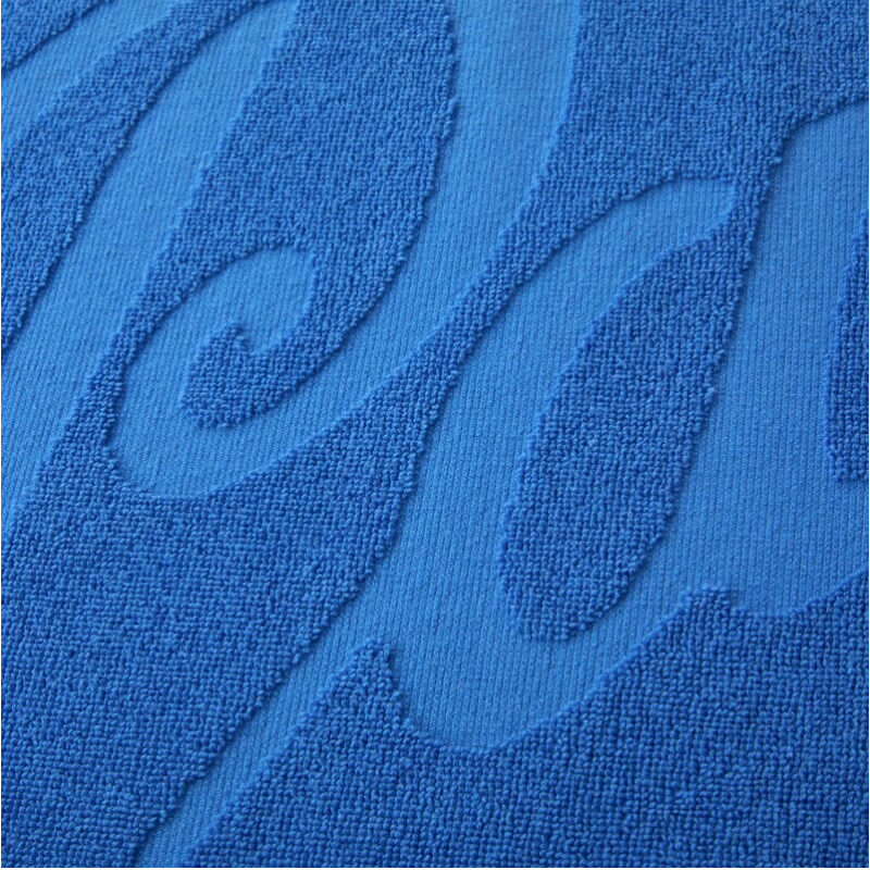 Custom logo embossed weaving cotton bath towel luxury terry cloth debossed jacquard beach towel for travel gym sports