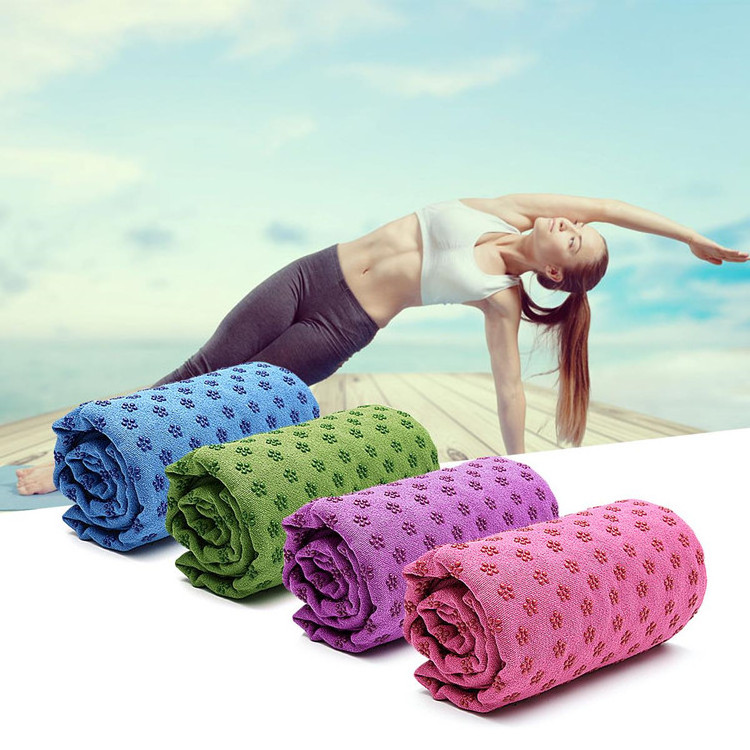 Personalized printed yoga towel microfiber non slip yoga mat towel sweat absorbing for hot yoga