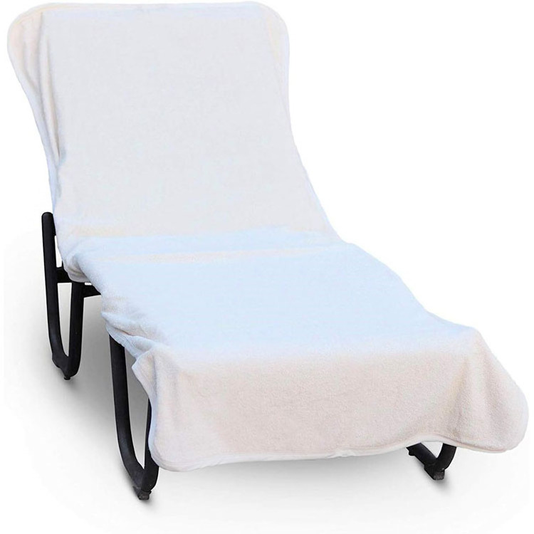 cotton beach chair towel portable beach towel chair cover custom lounge chair towel cover with pocket