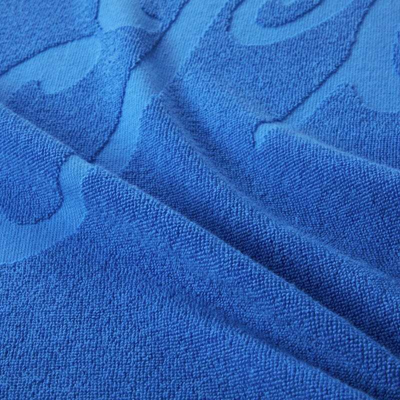 Custom logo embossed weaving cotton bath towel luxury terry cloth debossed jacquard beach towel for travel gym sports