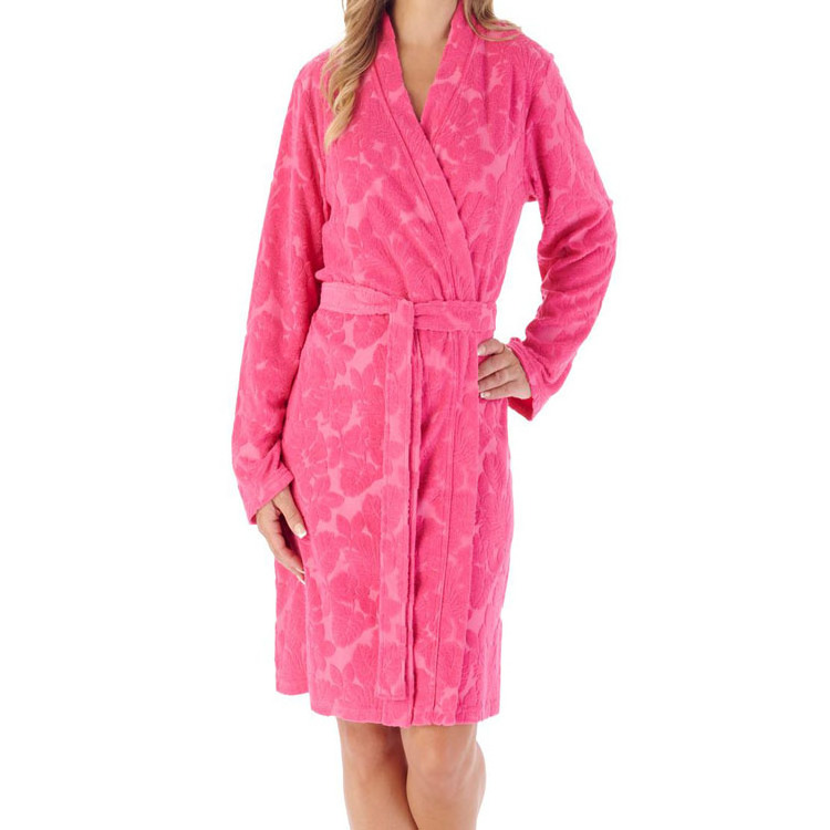 terry towel bathrobe full length jacquard bathrobe custom logo embossed bath robe  luxury hotel bathrobe