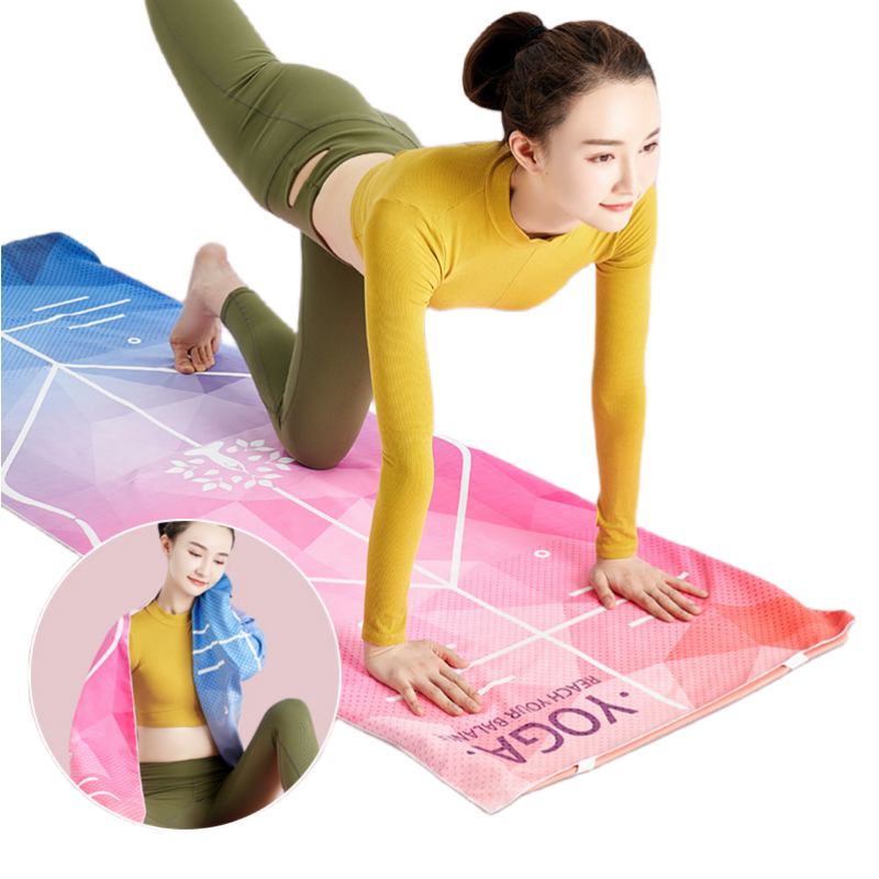 Personalized printed yoga towel microfiber non slip yoga mat towel sweat absorbing for hot yoga