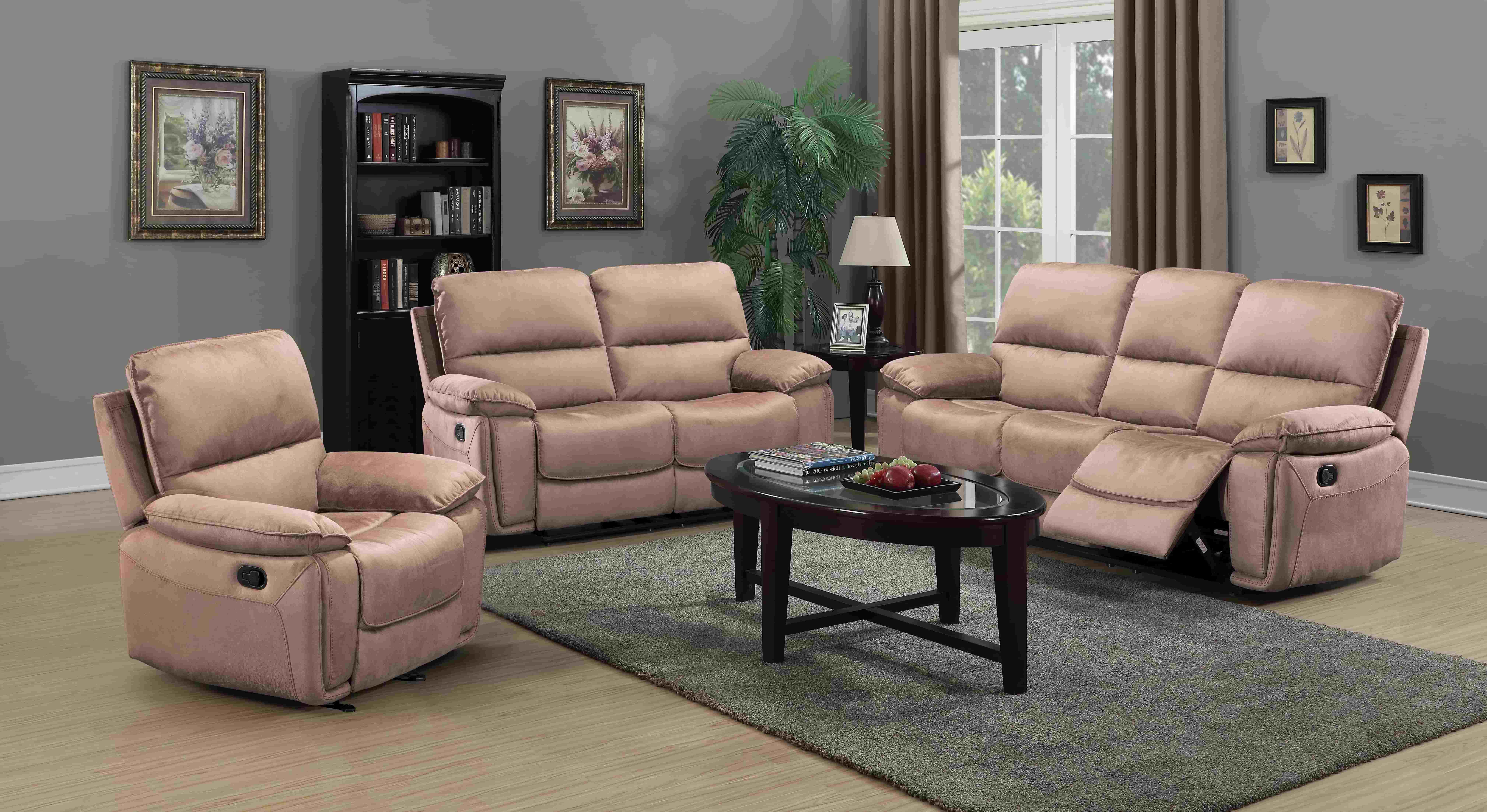 Microfiber Fabric Loveseat Recliner 2 Seat reclining Sofa Living Room Recliners Wholesale Retail