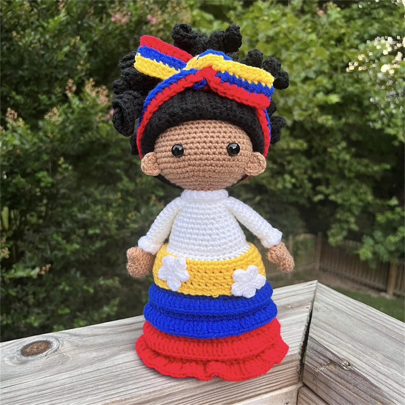 Personal Customization Princess Handmade Stuffed Doll Crochet Black Girl Amigurumi Black Dolls