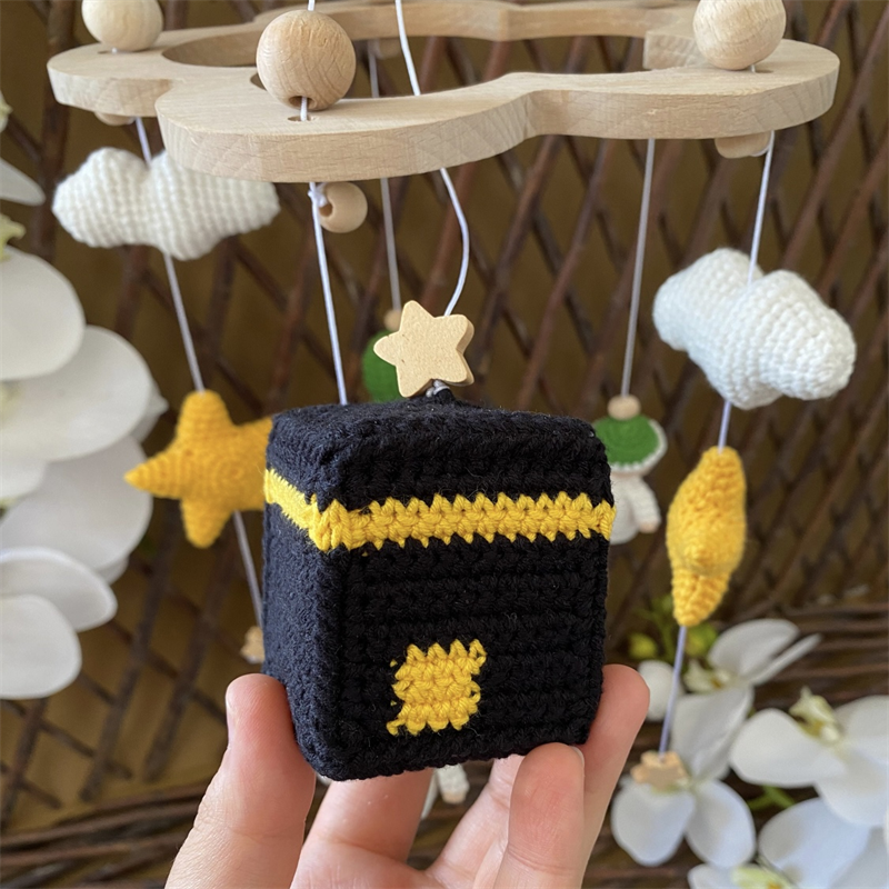 New Arrival Islamic Baby Toy Kaaba Baby  Mobile Values Education Set Newborn Crochet Ramadan Gift Amigurumi Mosque