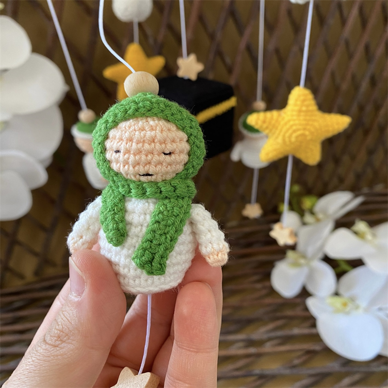 New Arrival Islamic Baby Toy Kaaba Baby  Mobile Values Education Set Newborn Crochet Ramadan Gift Amigurumi Mosque