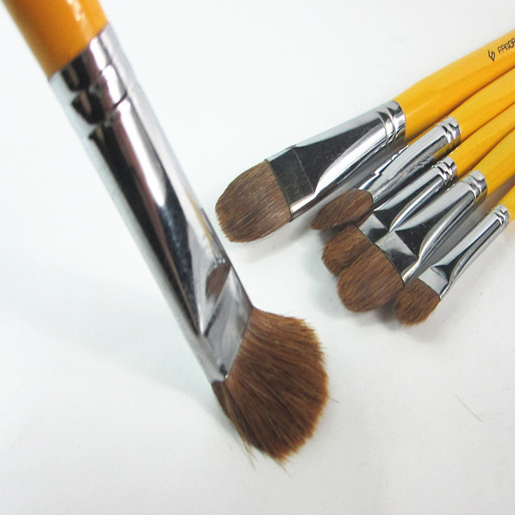 High-end Weasel Hair Wood Handle Painting Brush Wholesale Artist filbert Paint Brush  for art supplies(seperate sell)