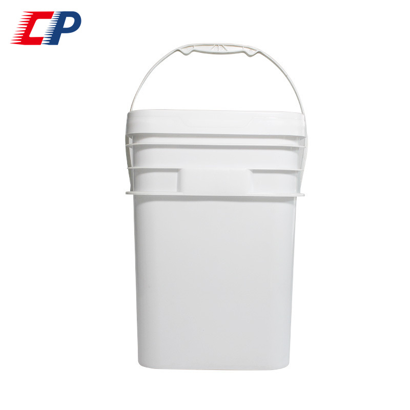 wholesale white color thickened food grade plastic pail 5 gallon 20 l rectangular bucket with lid