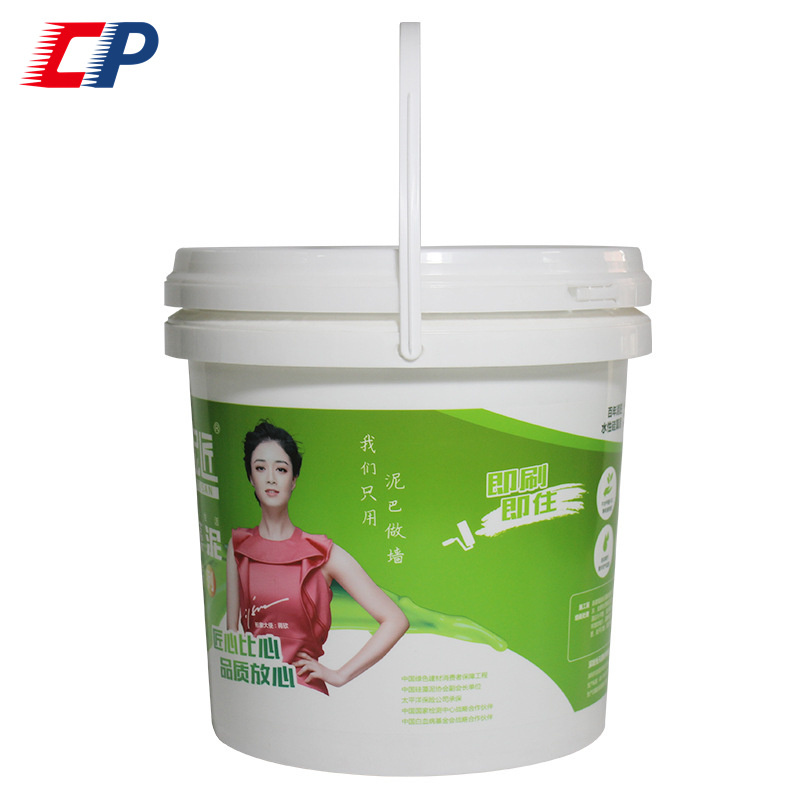 custom heat transfer label food grade standard plastic 13 gallon bucket for emulsion paint