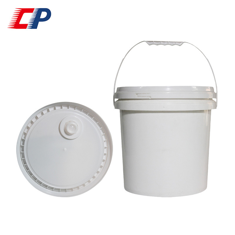 customized white round plastic food grade 3 gallon ice cream bucket with lid