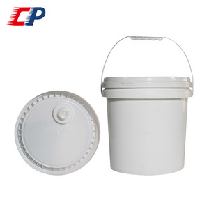 customized white round plastic food grade 3 gallon ice cream bucket with lid