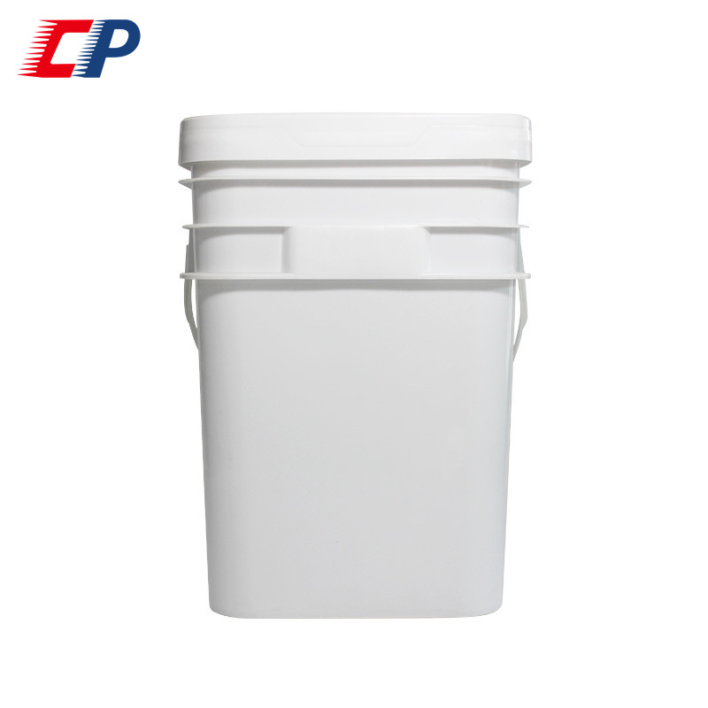 wholesale white color thickened food grade plastic pail 5 gallon 20 l rectangular bucket with lid