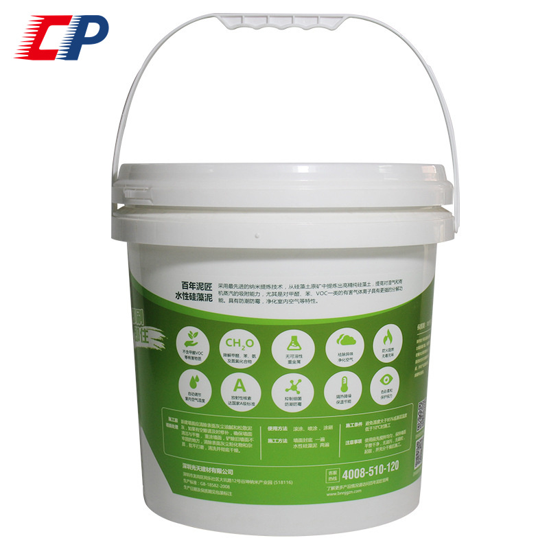 custom heat transfer label food grade standard plastic 13 gallon bucket for emulsion paint