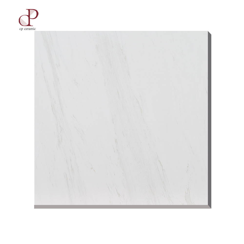 Spanish Floor Tile Hotel Lobby Marble Look Glazed Glossy 32X32 24X24 White Porcelain Tile