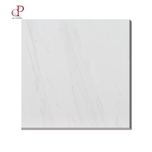 Spanish Floor Tile Hotel Lobby Marble Look Glazed Glossy 32X32 24X24 White Porcelain Tile