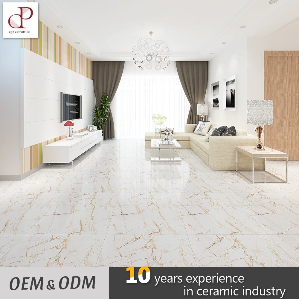 2018 Hot China Tiles Price In Karachi Fully Polished Glazed Copy Mable Calacatta Gold Porcelain Floor Tile For House