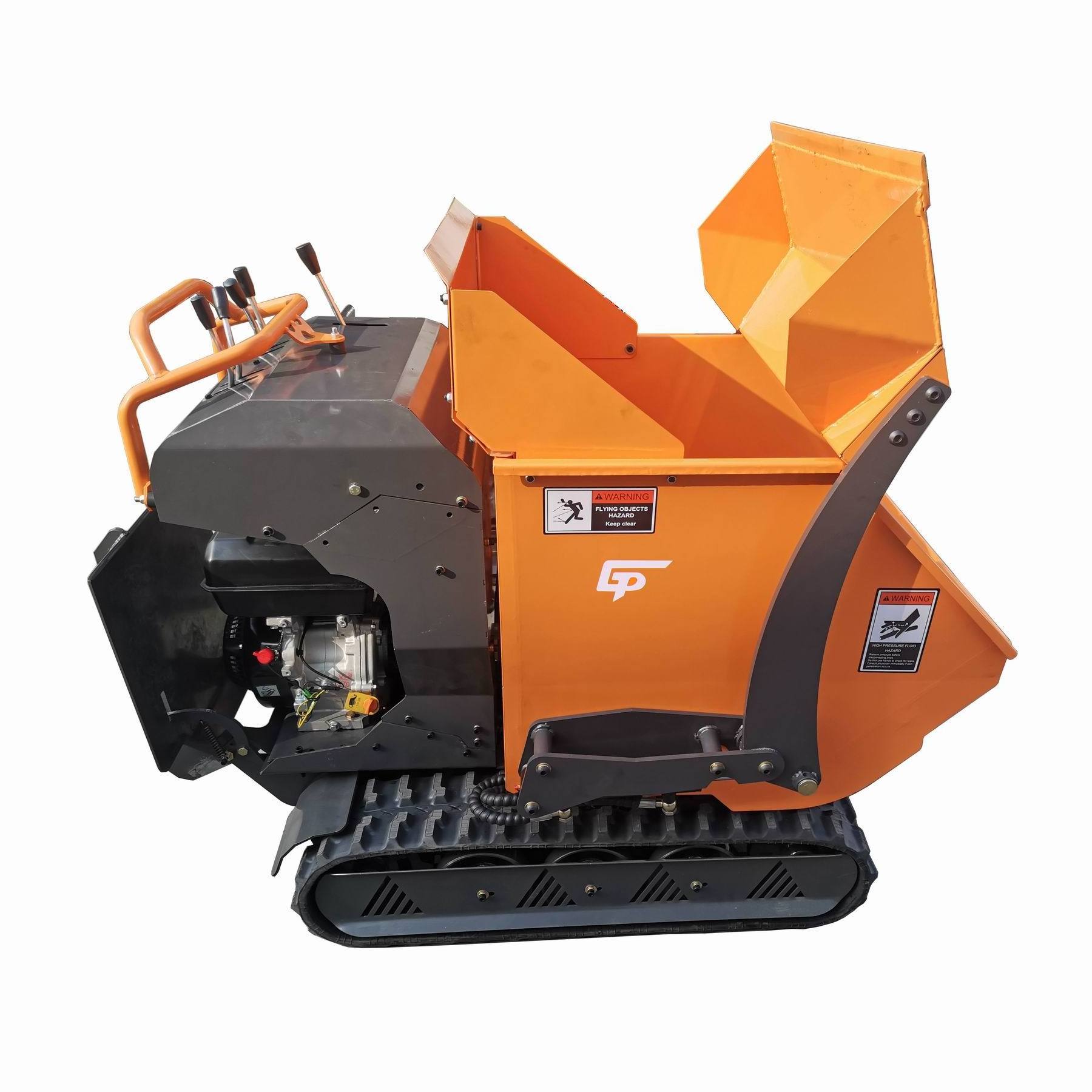 CP construction cheap gasoline power small transporter wheel barrow mini crawler tracked full hydraulic loader dumper for sale