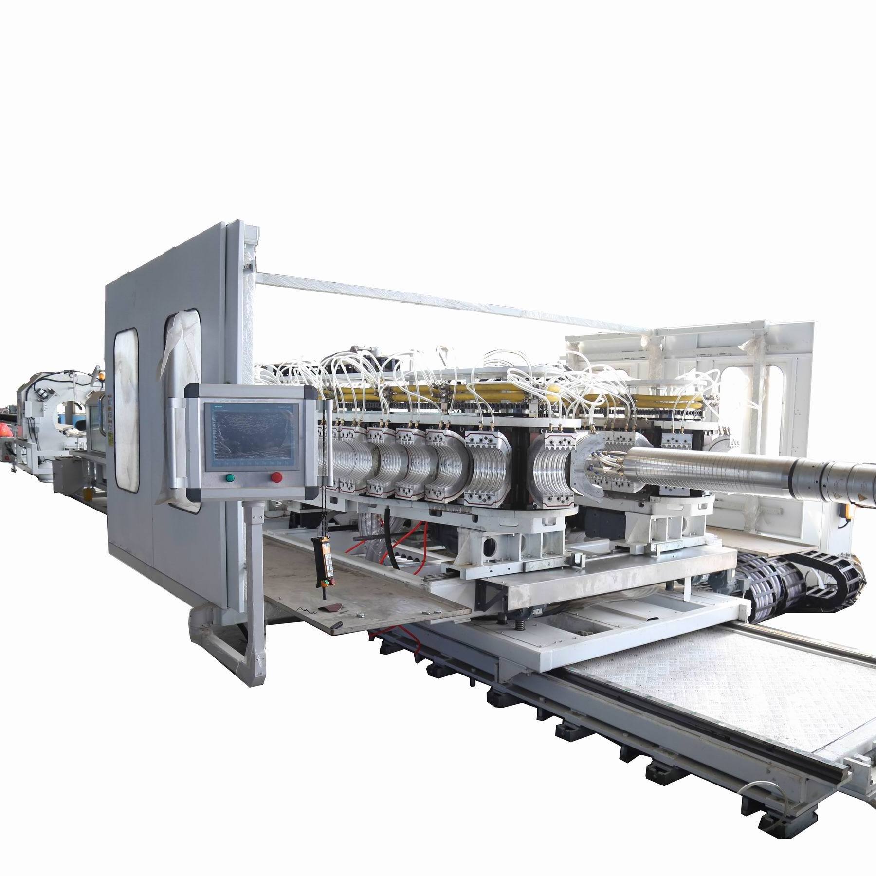 Plastic two layers corrugated pipe making machine HDPE PP double wall bellows production line