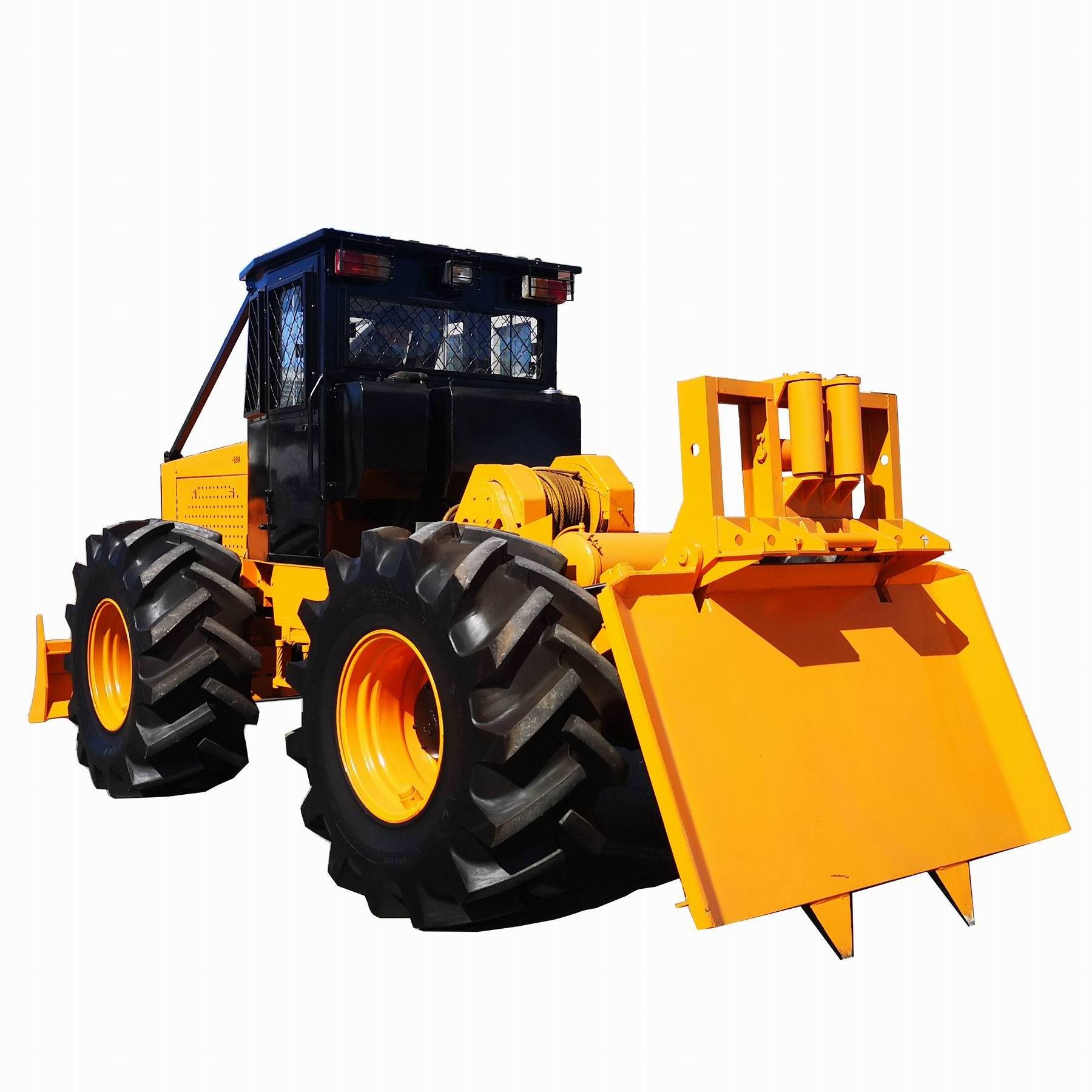 China Forestry logging equipment 8 Ton tires ATV chains mini log skidder wood machine for sale in Mexico Russia Australia