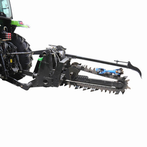 3 point hitch tractor  mounted trencher with pto driven pipeline chain ditcher mini chainsaw track trenching hydraulic machine