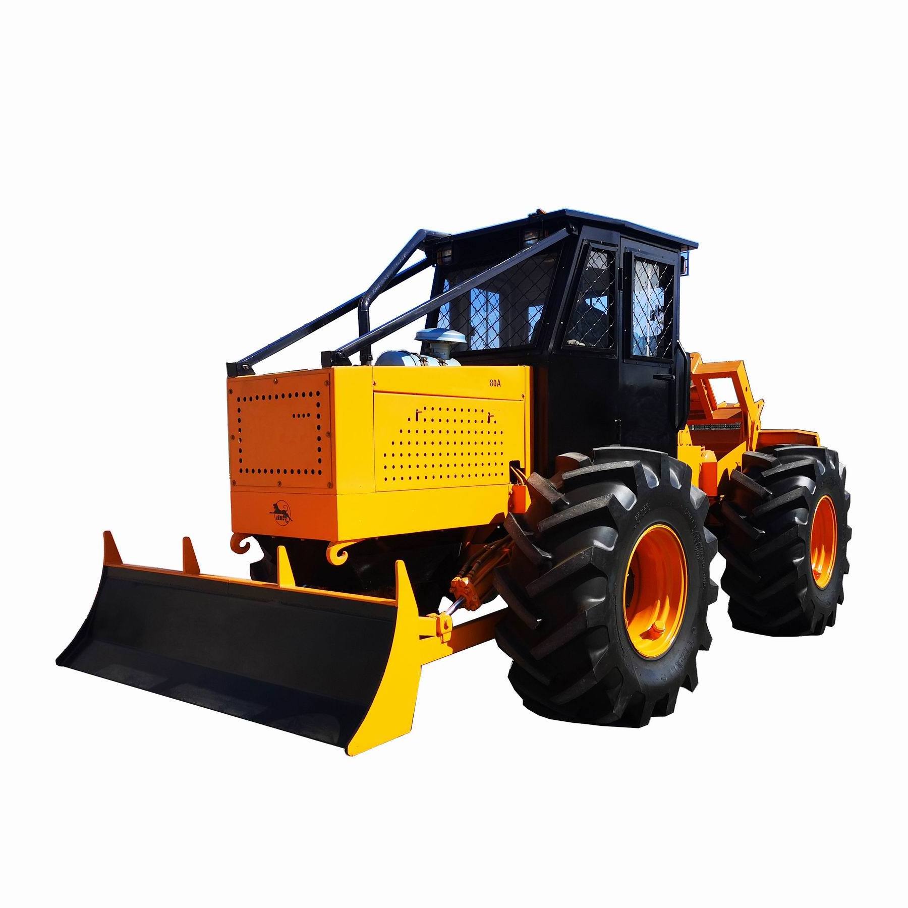 China Forestry logging equipment 8 Ton tires ATV chains mini log skidder wood machine for sale in Mexico Russia Australia