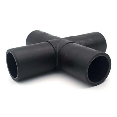 New Arrival Plastic PE100 Butt Fusion HDPE Pipe Fittings pex Fitting Equal Cross Four Way Tee for Water Pipe