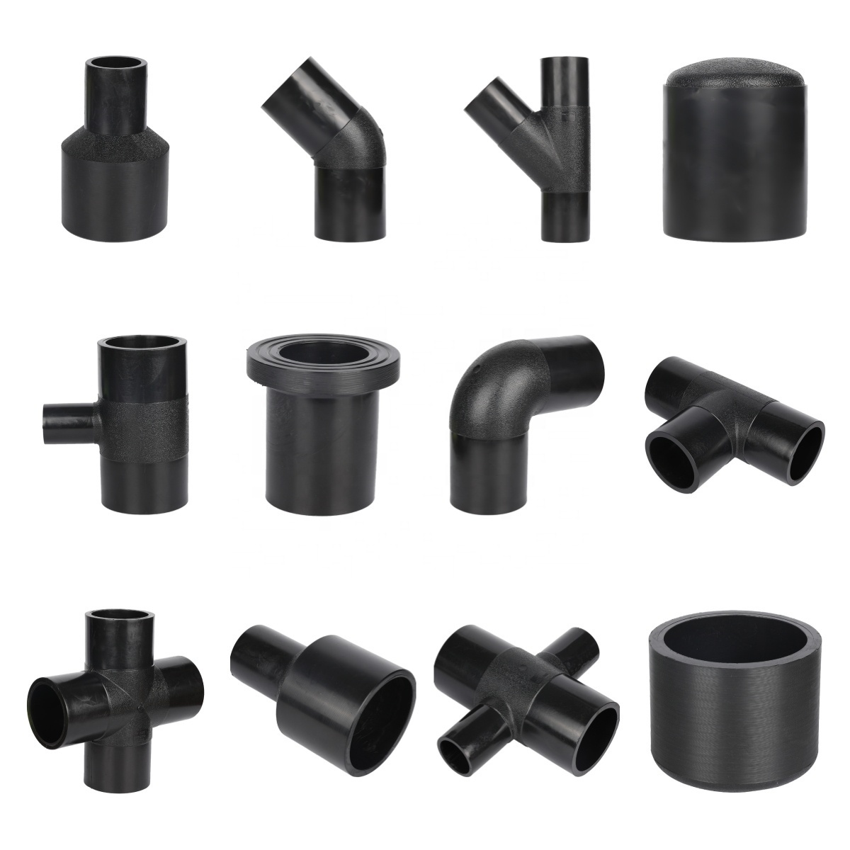 New Arrival Plastic PE100 Butt Fusion HDPE Pipe Fittings pex Fitting Equal Cross Four Way Tee for Water Pipe