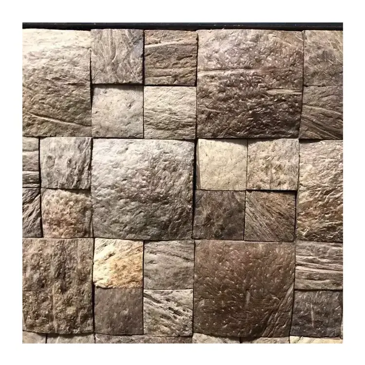 Nature Coconut Shell Wall Panels Coconut Mosaic Tiles Coconut Shell Tile