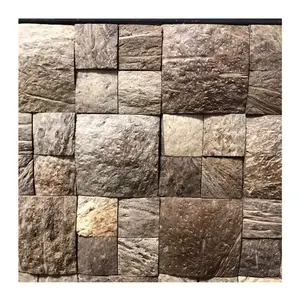 Nature Coconut Shell Wall Panels Coconut Mosaic Tiles Coconut Shell Tile