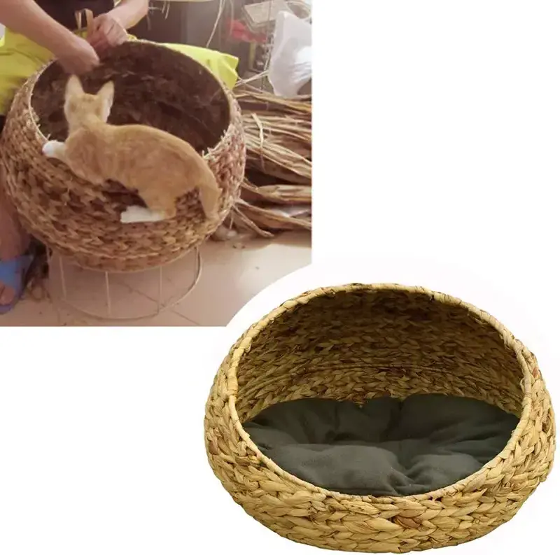 Wholesales Natural Water Hyacinth Pet House Small Cat Dog Bed Furniture offer by CPIMEX in Vietnam