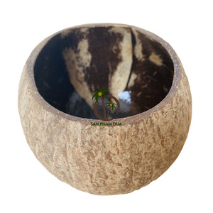 SUPPLIER HIGH QUALITY 100% NATURAL COCONUT SHELL BOWL SPECIALIZES IN HOLDING CANDLE WAX WITH WATERPROOF/ COCONUT SHELL HOLDER