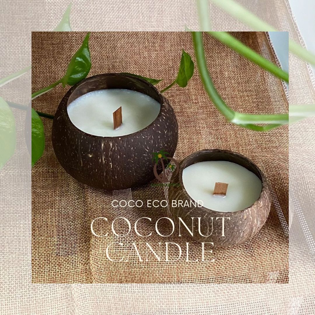 2024 WHOLESALE COCONUT CANDLE ECO FRIENDLY COCONUT SHELL BOWL HANDMADE COCO CANDLE SCENTED FOR CHRISTMAS