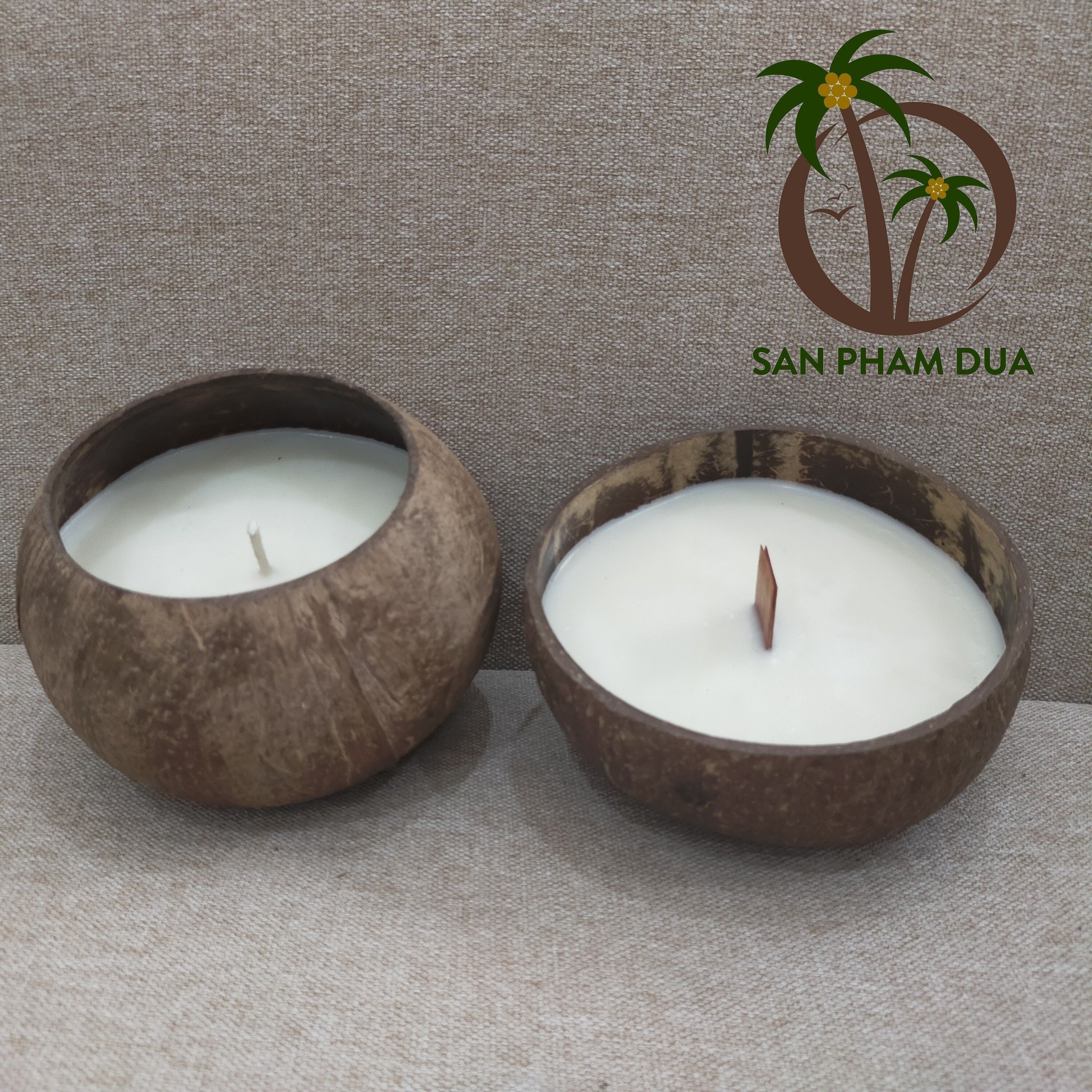 COCO-ECO BRAND WHOLESALE HIGH QUALITY NATURAL COCONUT SHELL CANDLE SCENTED BY SAN PHAM DUA AT THE BEST PRICE FROM VIETNAM