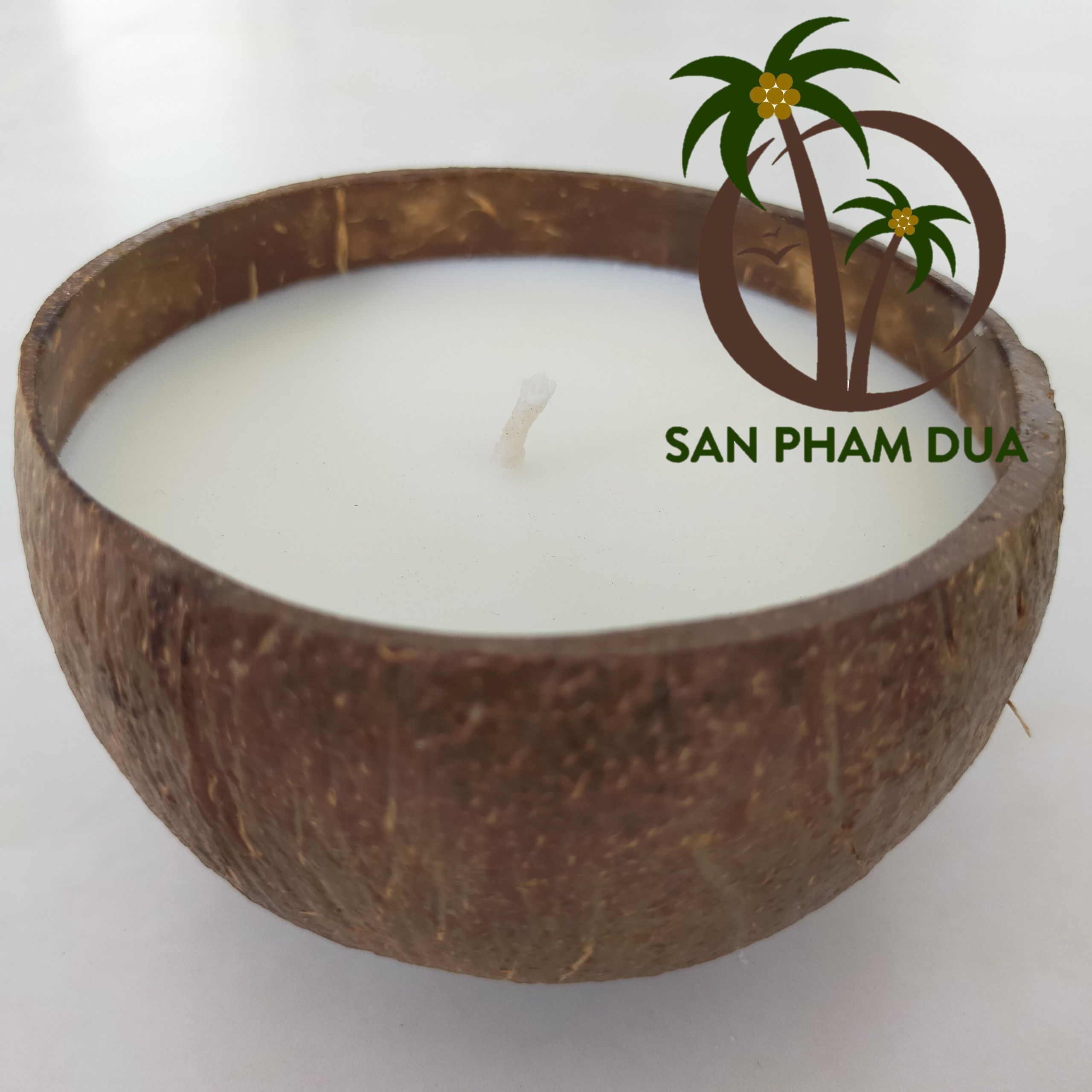 HIGH QUALITY NATURAL COCONUT SHELL CANDLE WITH PALM WAX AND SOYA WAX CHEAP PRICE FROM VIETNAM/ COCONUT BOWL CANDLES WITH SCENTS