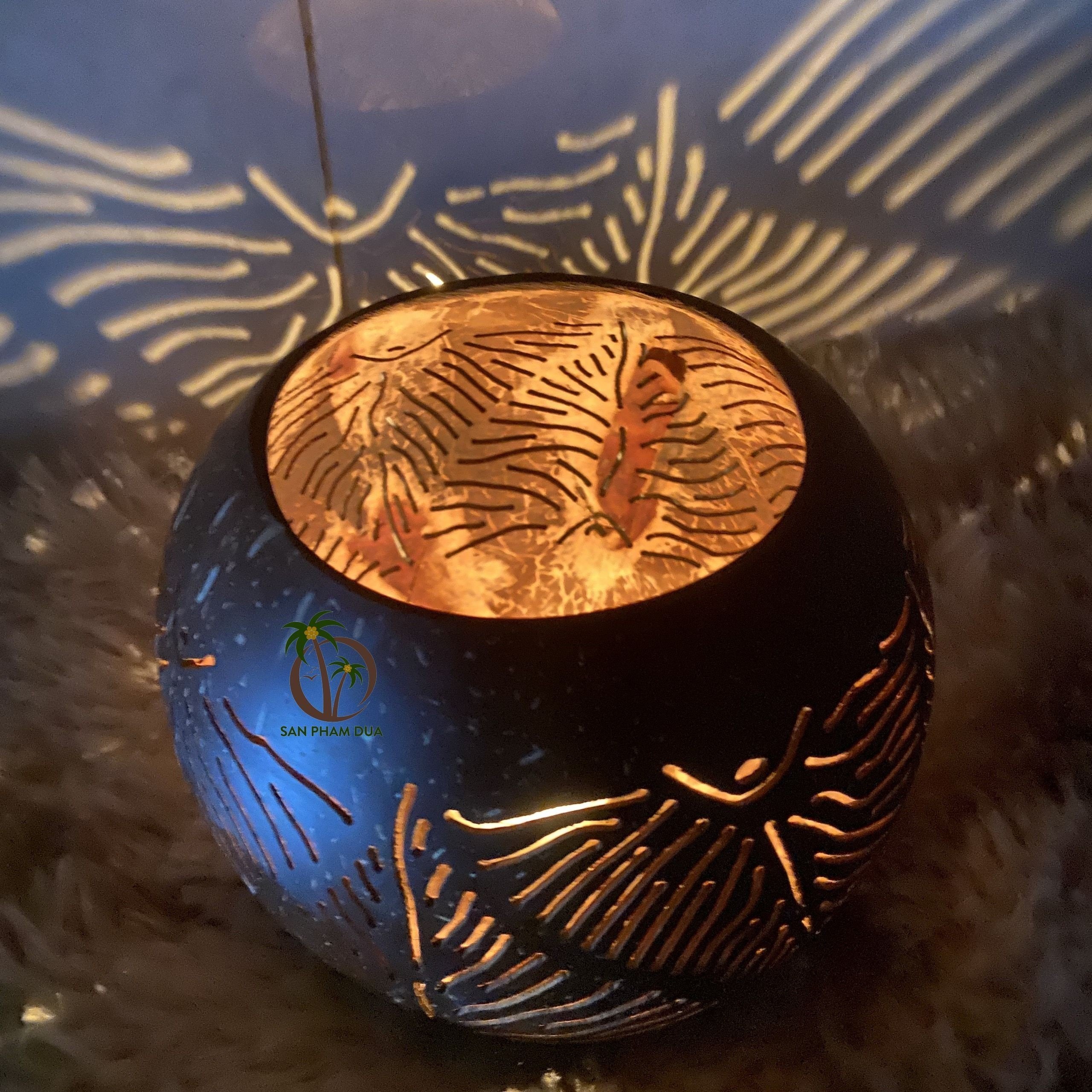 NATURAL COCONUT SHELL LAMP BEAUTIFUL MADE IN VIET NAM / HIGH QUALITY COCONUT SHELL LAMO FOR DECORATION IN RESTAURANT, HOTEL