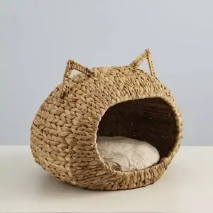 Great quality Handwoven Water Hyacinth Pet House Seagrass Ped Bed Basket for Dogs, Cats best price