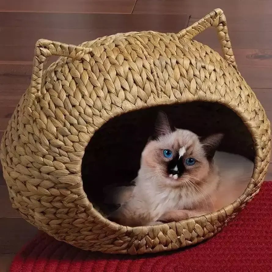 Wholesales Natural Water Hyacinth Pet House Small Cat Dog Bed Furniture offer by CPIMEX in Vietnam