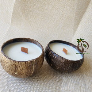 COCONUT CANDLE SOY WAX ECO - FRIENDLY DECORATIVE CUSTOM LOGO COCONUT WAX CANDLE FROM VIETNAM COCO - ECO BRAND