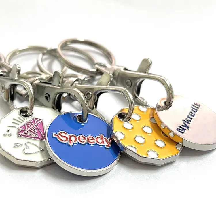 High quality custom metal stainless steel Pvc keyring Detachable souvenir gift 360-degree rotary keyring