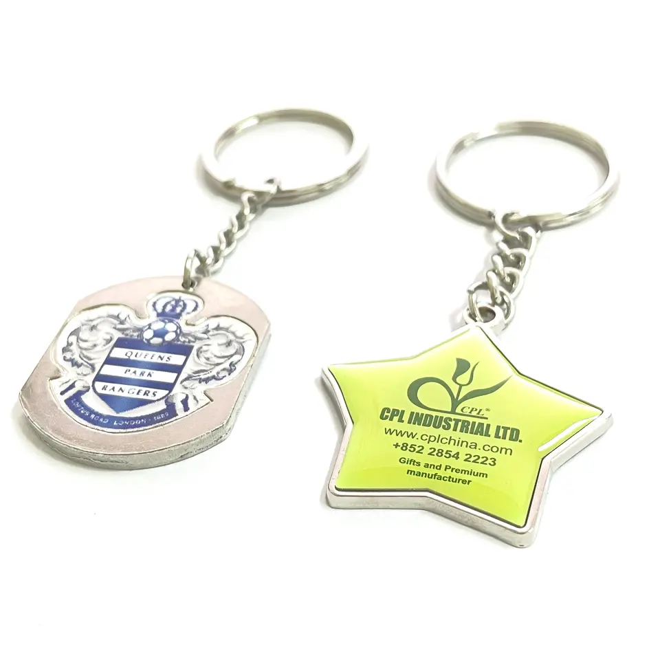 High quality custom metal stainless steel Pvc keyring Detachable souvenir gift 360-degree rotary keyring