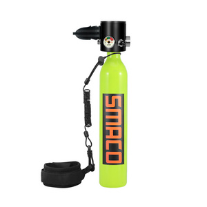 SMACO 0.5L scuba diving single oxygen cylinder black green small air tank underwater sport equipment