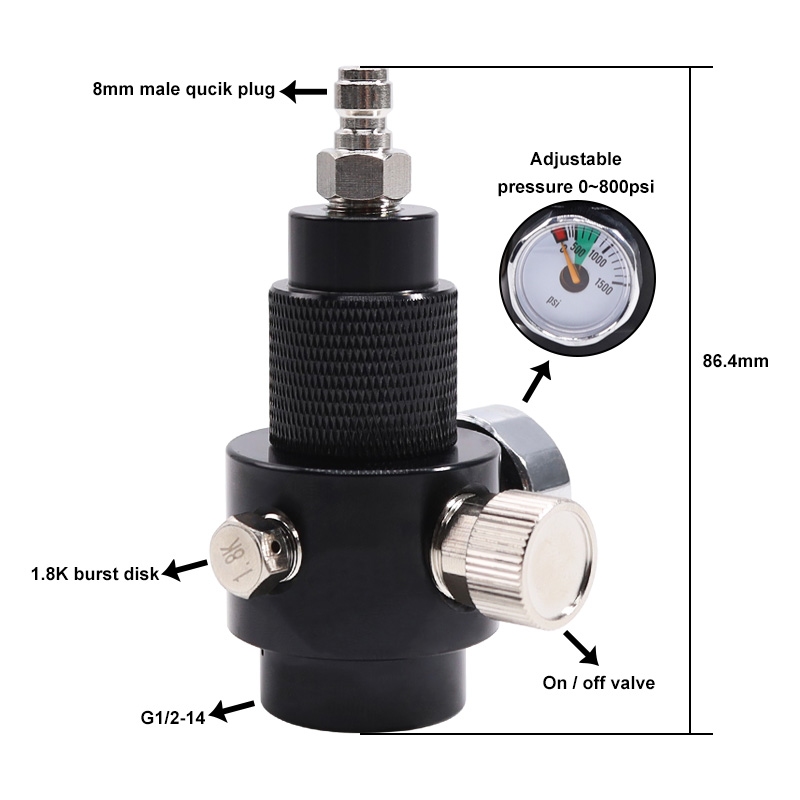 SMACO OEM 7Mpa hydraulic pressure relief safety valve Co2 Cylinder Adjustable Regulator