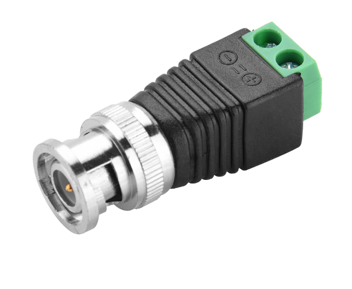 CAT5 To BNC Coaxial Video Balun 2.1mm Male DC Power Connector Kit AF as cctv accessories