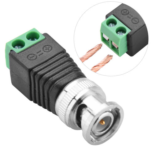 CAT5 To BNC Coaxial Video Balun 2.1mm Male DC Power Connector Kit AF as cctv accessories