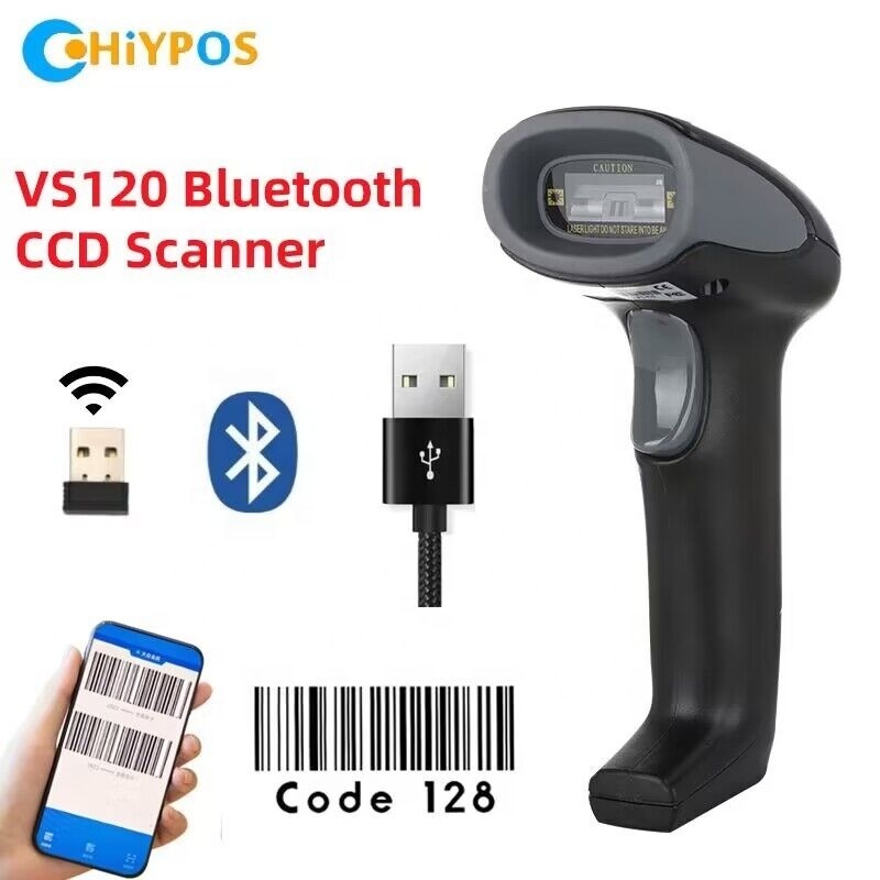 NEW 1D Wireless Bluetooth Barcode Scanner for Supermarket Industry Handheld Bar Code Reader VS120 bar code scan gun