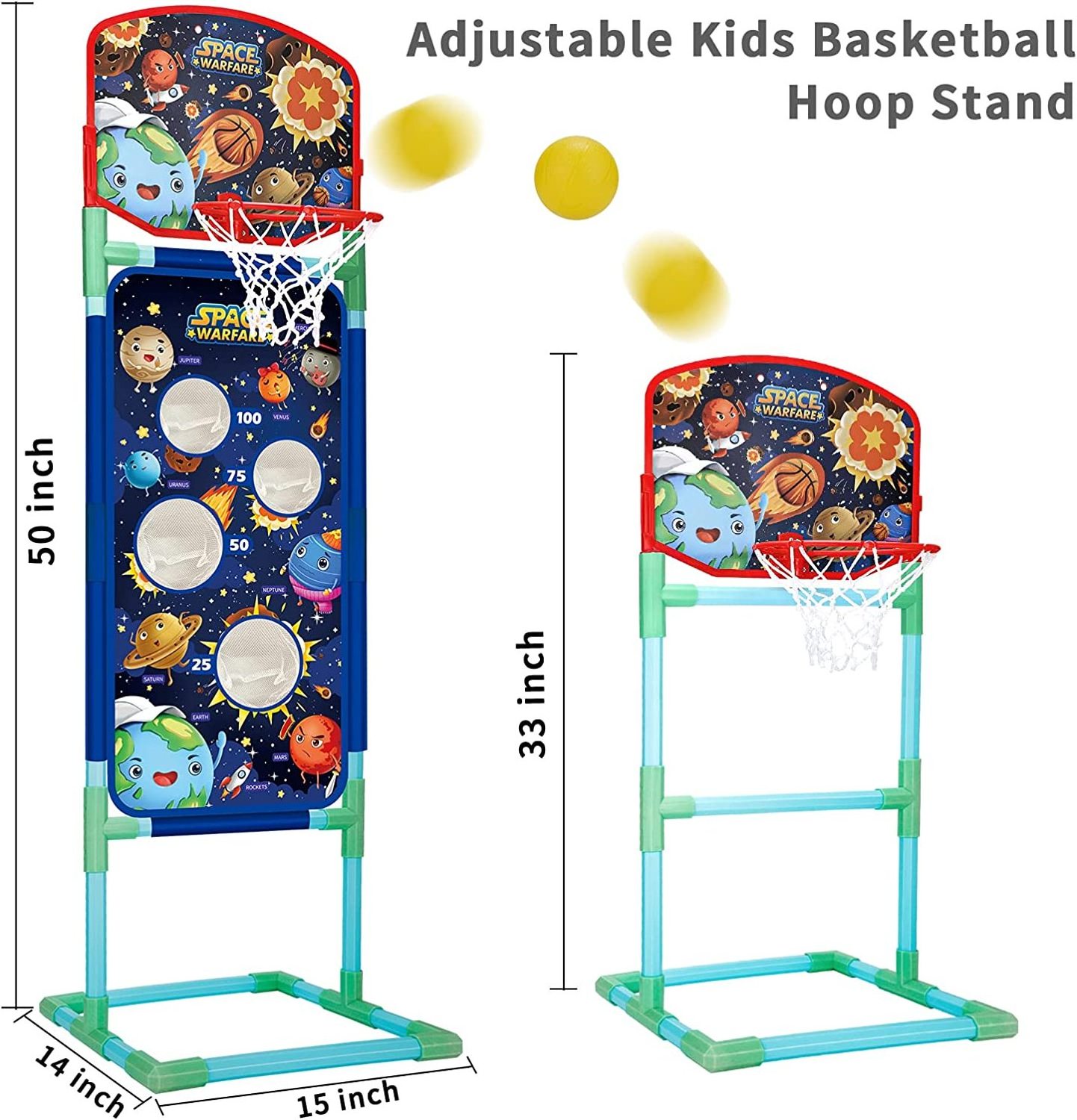 2pk Foam Ball Popper Toy Guns,Scoring Standing Shooting Target with Basket & 24 Foam Balls & 6 Bean Bags & 2 mini balls