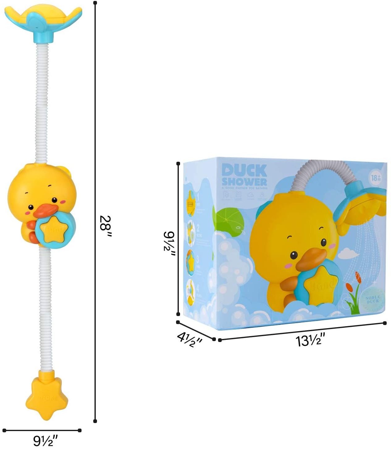 Duck Bath Toy Shower Head Bathtub Spray Water Bath Toy Two Spraying Water Modes Waterfall Bath Toy for Baby