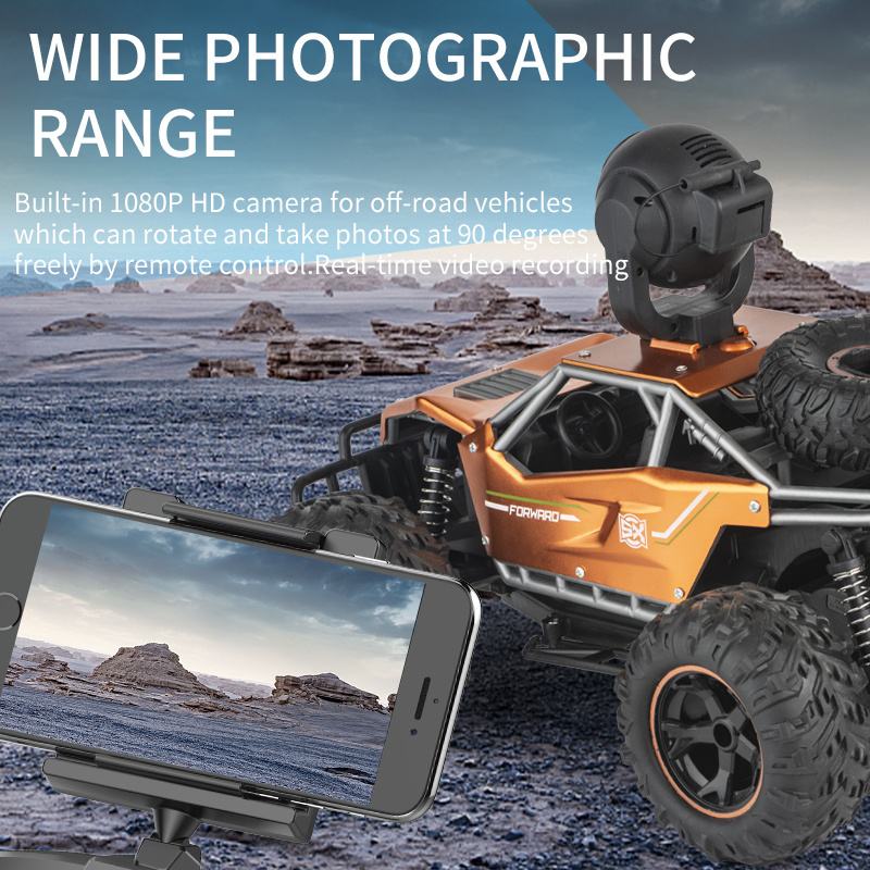 metal rc off-road car 1080P wifi real-time transmission camera HD FPV app control alloy high speed toy car remote control truck