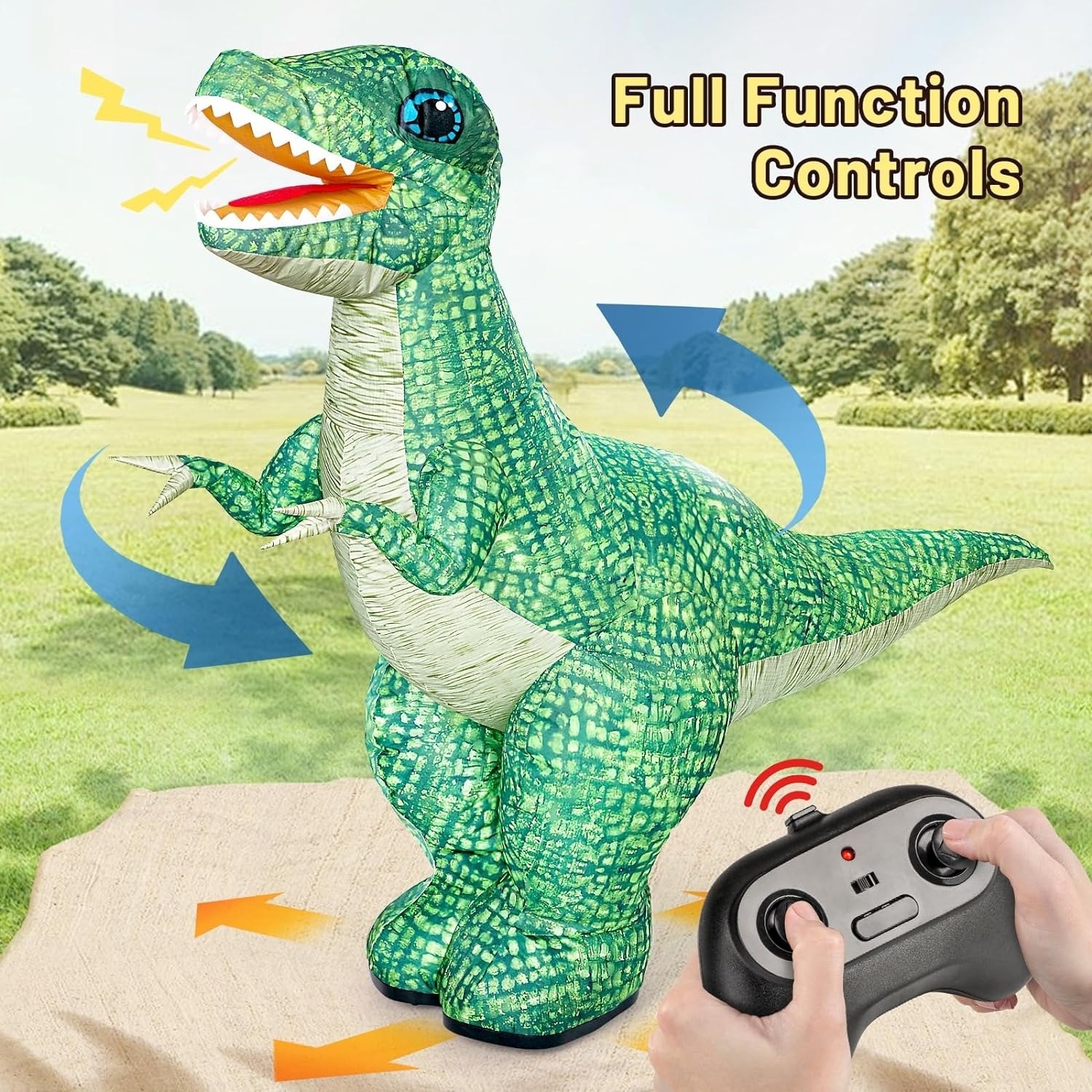 2.4GHZ Remote Control Inflatable Dinosaur Toy for Kids RC Giant Dinosaur T Rex Large Dino Toys